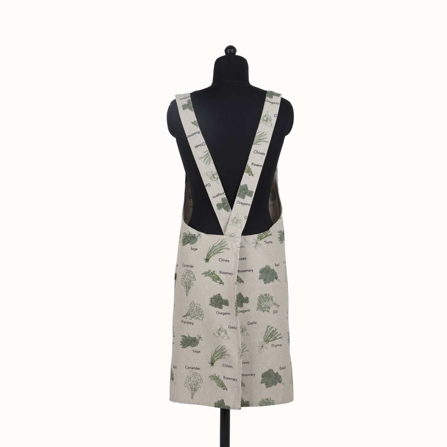 Apron Long Pinafore Herbs Green