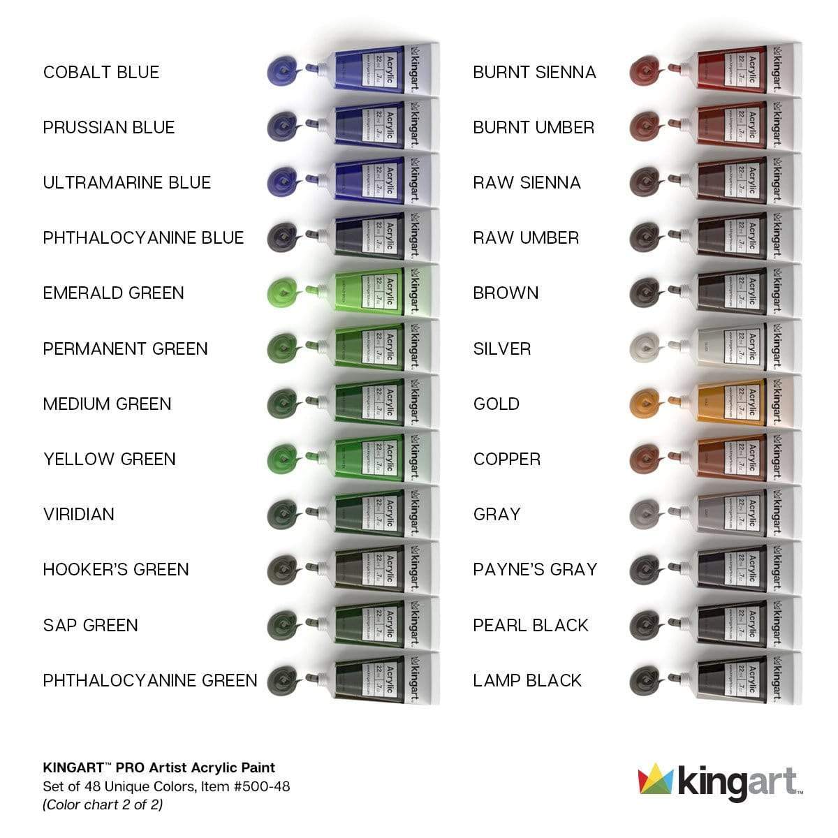 PRO Acrylic Paint Set - 22ml Tubes  - 48 Colors