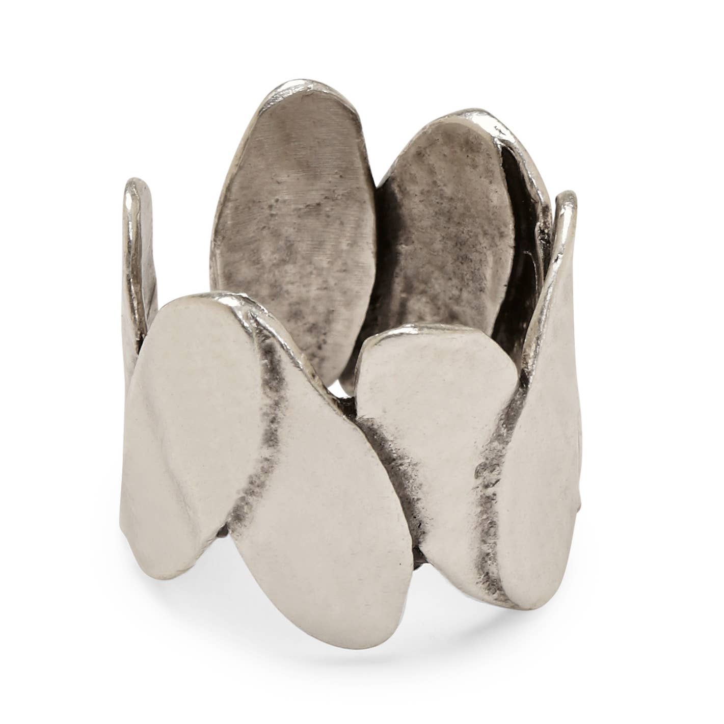 Handmade Brass Ring In Silver Plated - NR6831