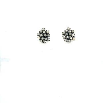 Beaded Cluster Earring: Light Turq