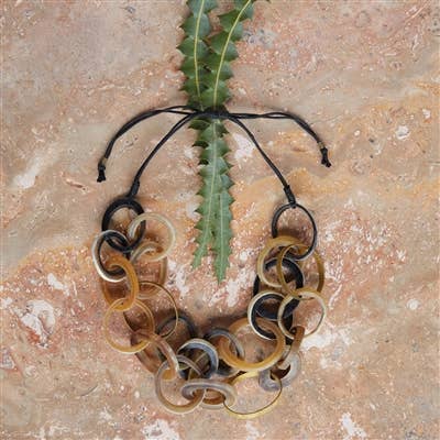 Teton Necklace, Horn & Brass