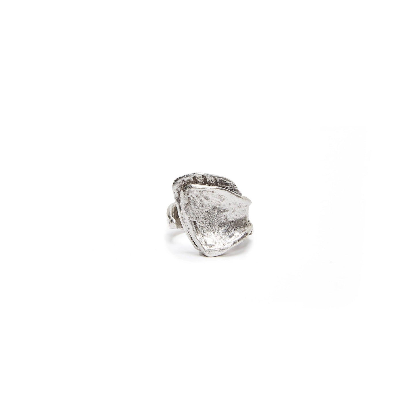 Handmade Brass Ring In Silver Plated - 6857