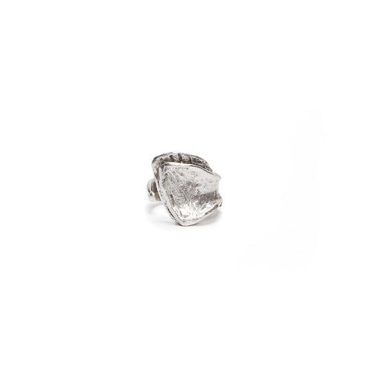 Handmade Brass Ring In Silver Plated - 6857