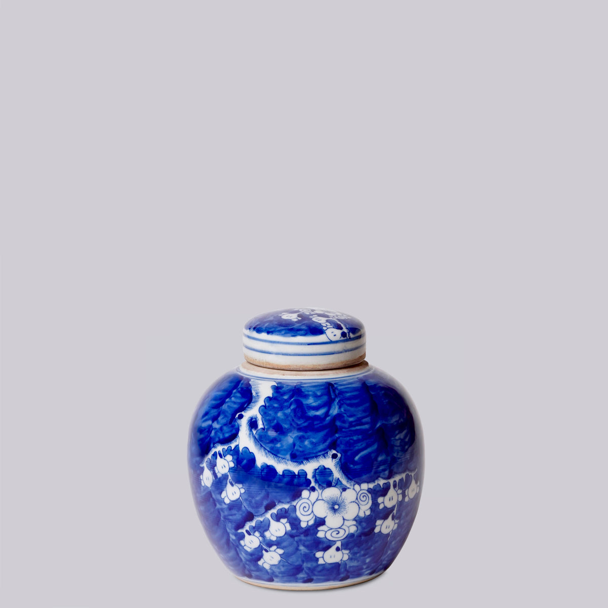 Blue and White Porcelain Plum Blossom Round Storage Jar