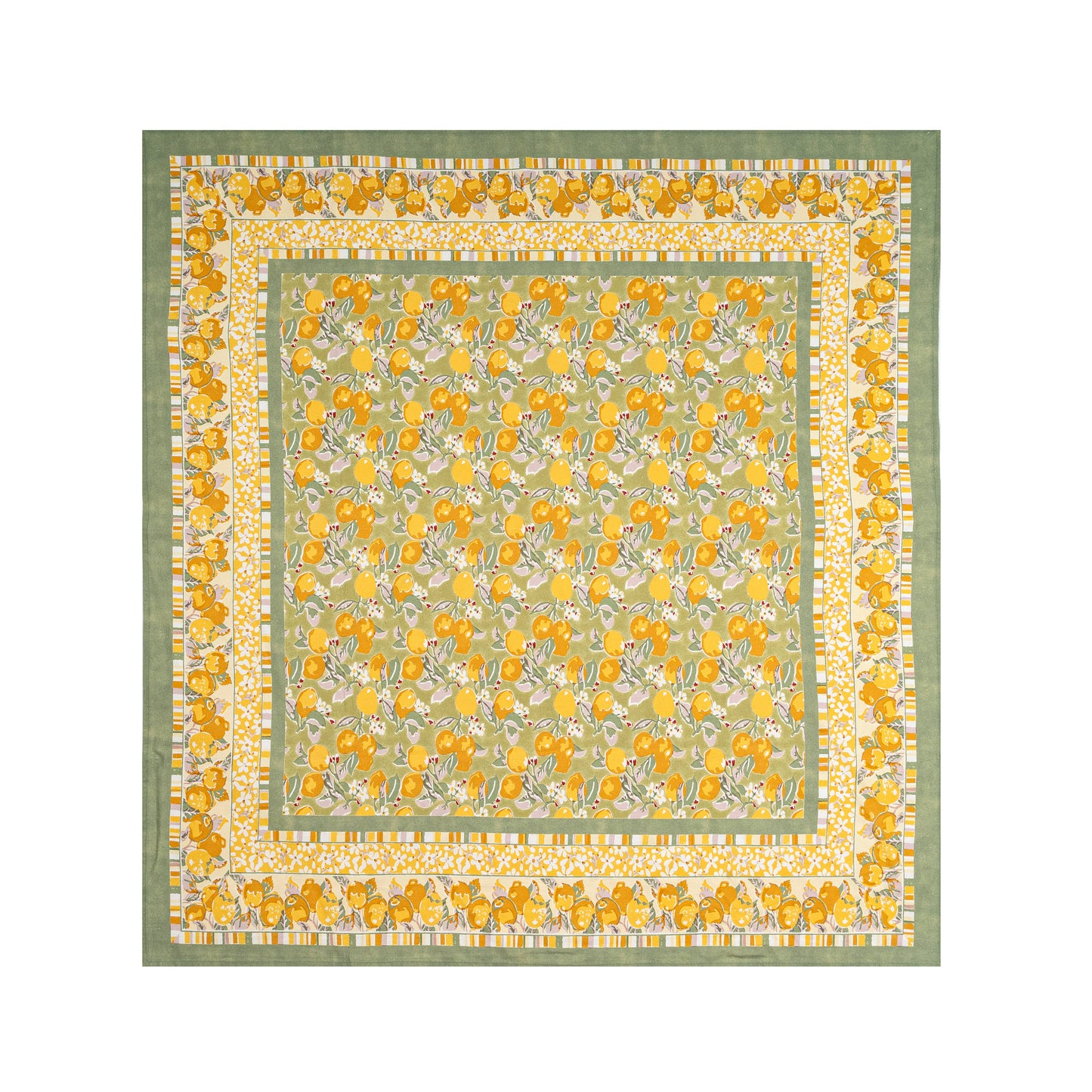 French Tablecloth Citron Vert & Yellow: 71" x 106"