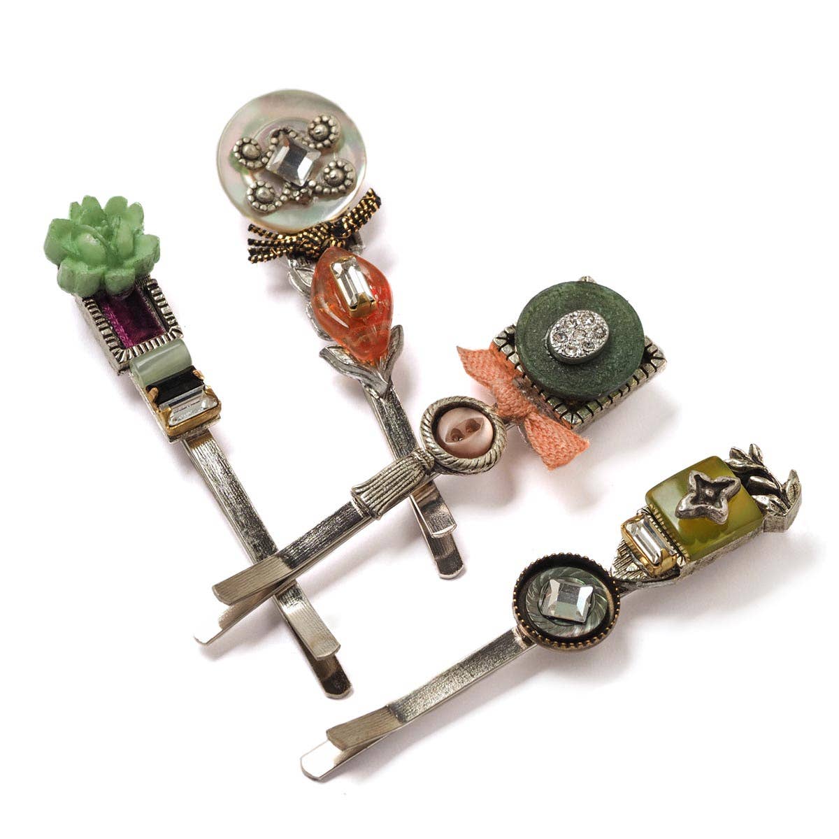 Buttons and Bows Hairpin Set