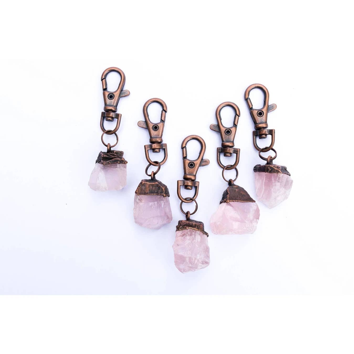 Rose Quartz crystal Keychain