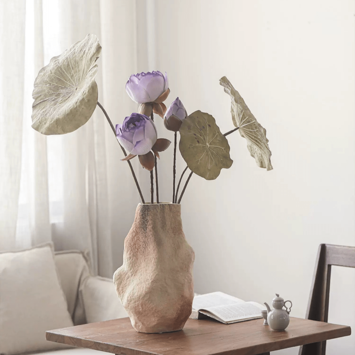 Artificial Rustic Lotus Stem: One Stem / Small