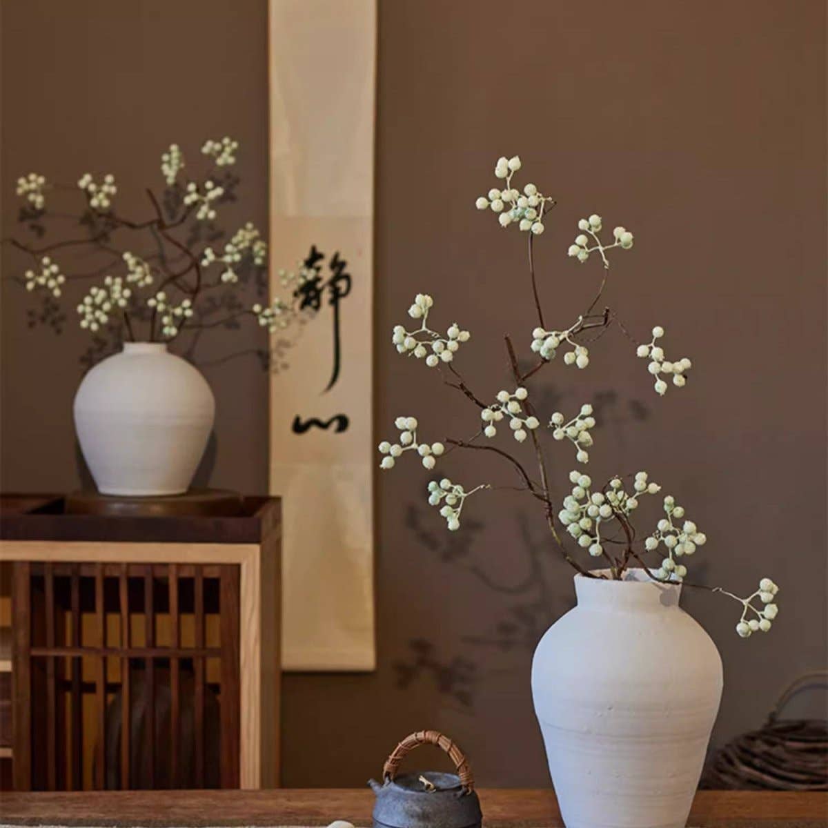 Zen Style Light Green Berry Stem 37.8" Tall: One Stem