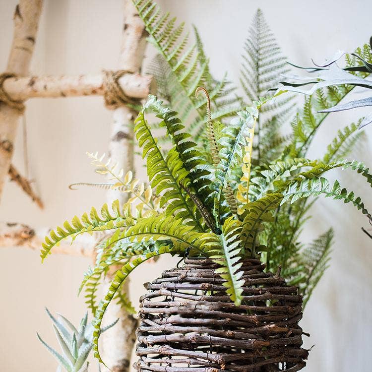 Artificial Faux Plant Big Rock Fern Stem 22" Tall: One Stem