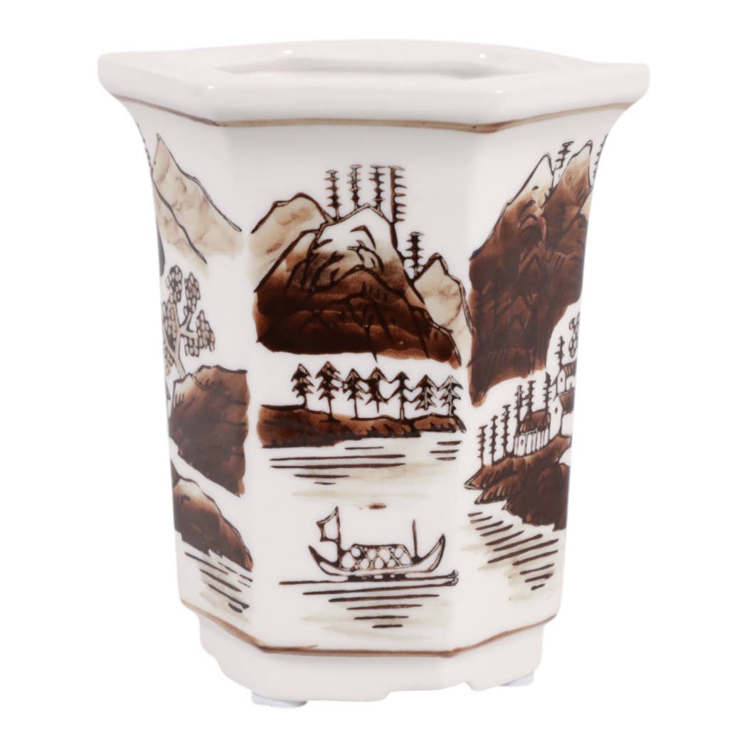Scented Candle - Sage & Eucalyptus Brown Ceramic, 6 Oz