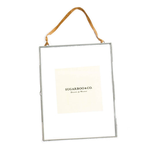 Vertical Glass ZINC hanging Frame w/Suede 14.5" x 19"