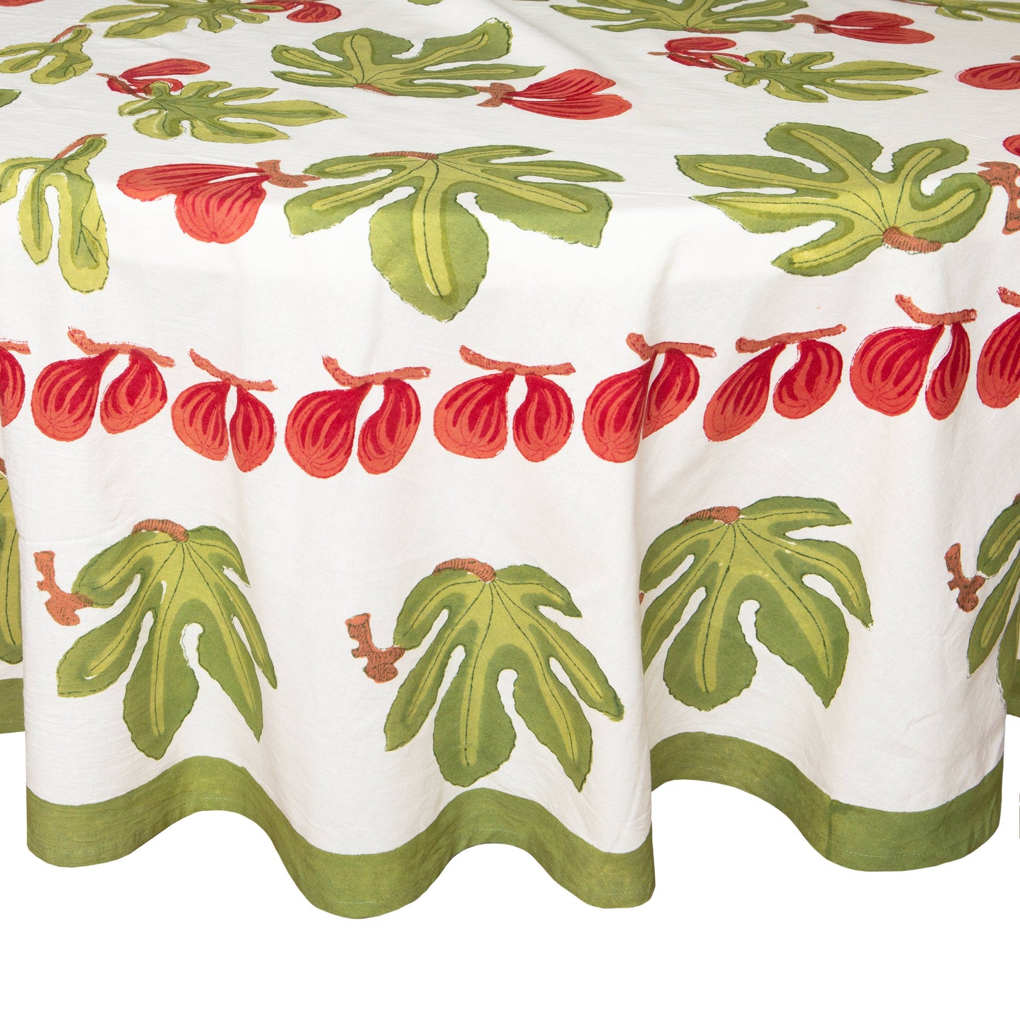 Fig Red& Green | French Tablecloths: 71" x 128"