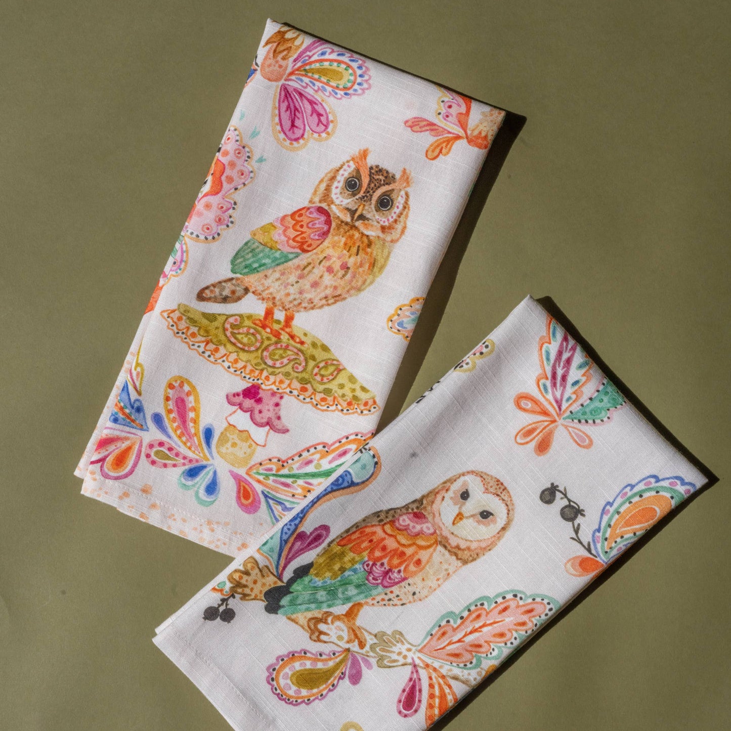 Tea Towel- Paisley Barn Owl