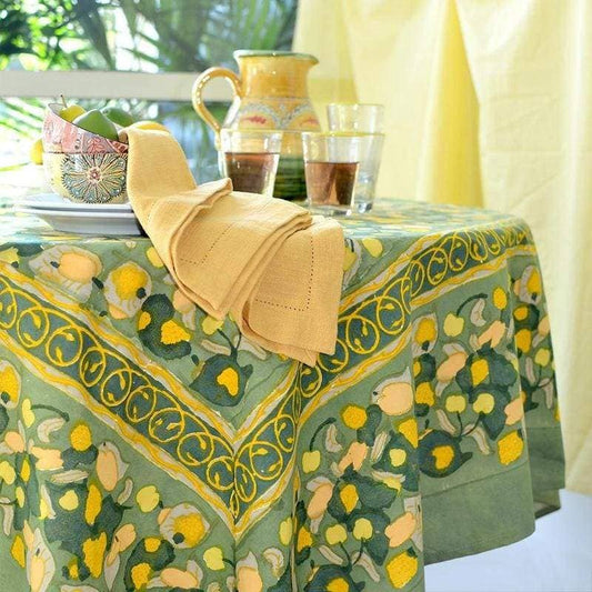 Fruit Yellow & Green | French Tablecloths: 71" x 128"