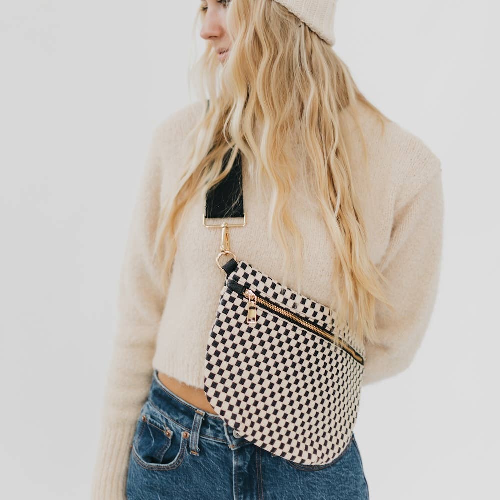 Westlyn Woven Bum Bag *NEW COLORS ADDED*: Checkered Emerald