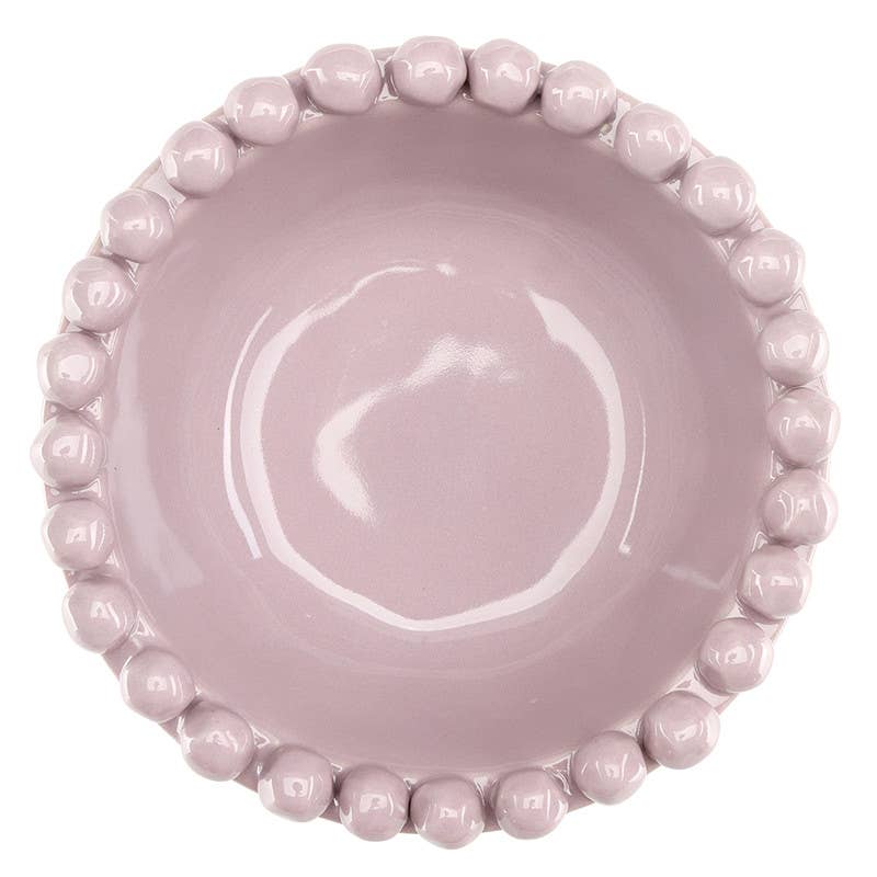 Ceramic Beaded Bowl - Small - Violet: 5" Dia x 2" H