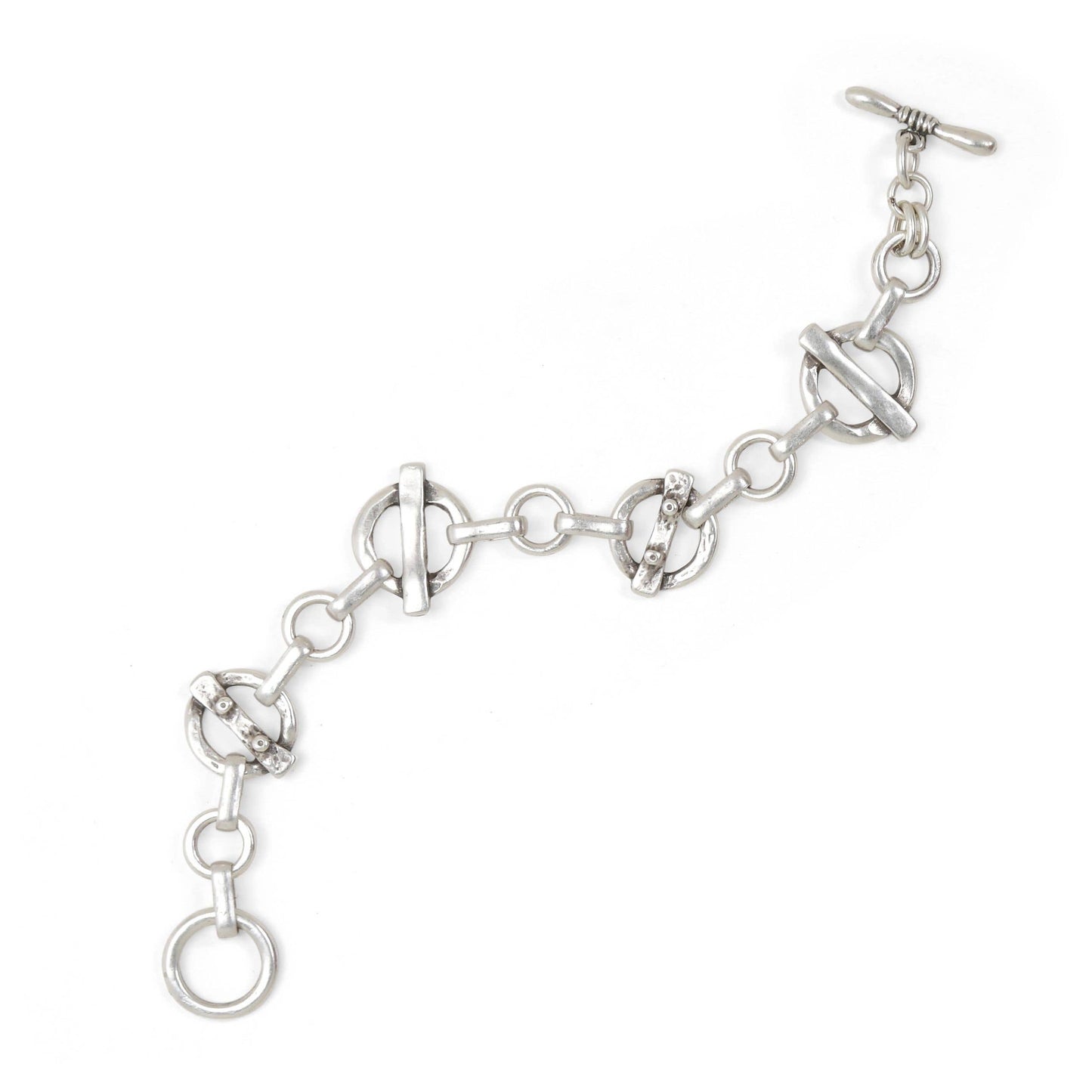 Handmade Pewter Link & Chain Bracelet - 2832