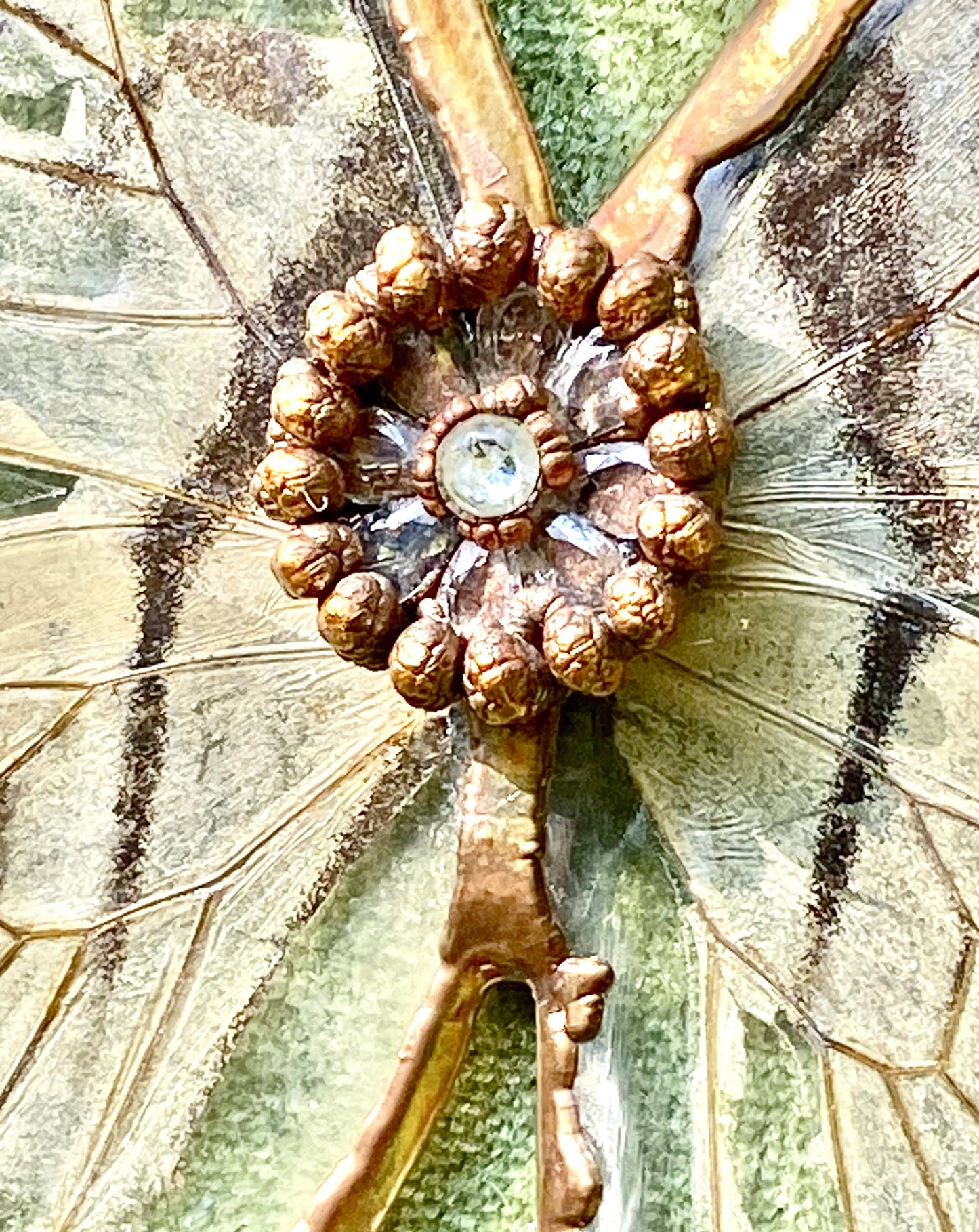 Real Frayed Tiger Swallowtail Necklace Copper Electroformed