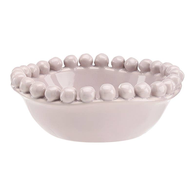Ceramic Beaded Bowl - Small - Lilac Ash: 5" Dia x 2" H