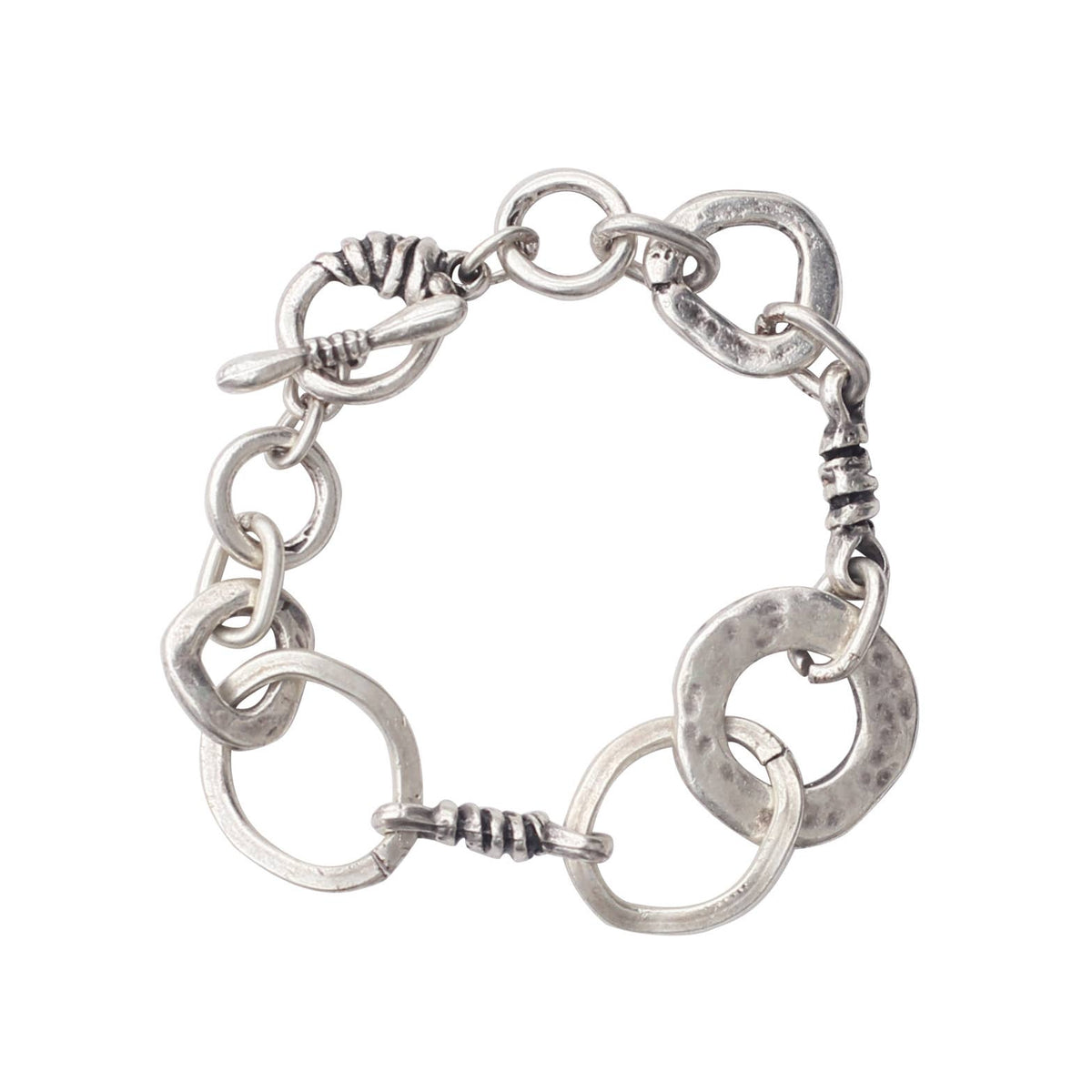 Handmade Pewter Link & Chain Bracelet - 2917