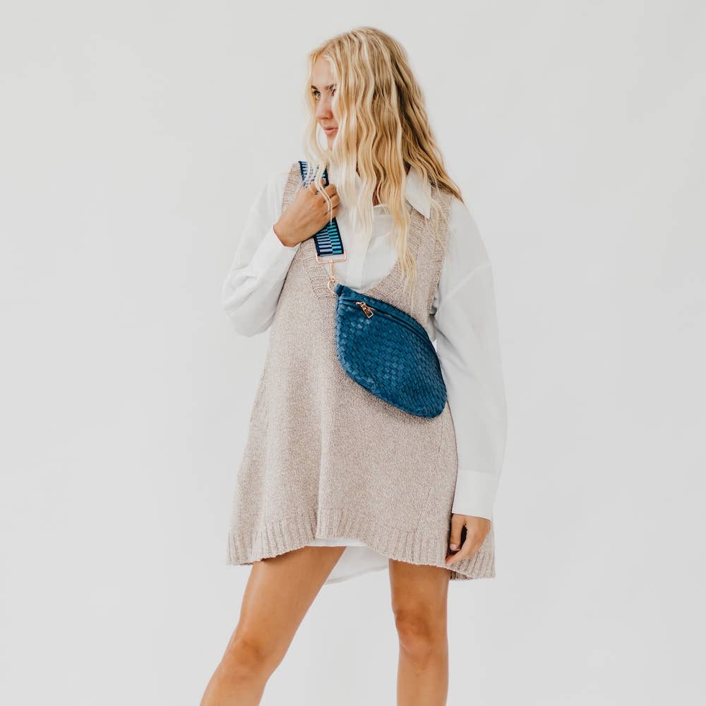 Westlyn Woven Bum Bag *NEW COLORS ADDED*: Checkered Emerald