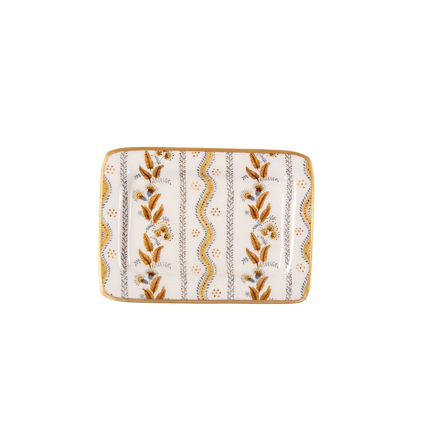 Emma Stripe Enameled Laney Tray: Brown