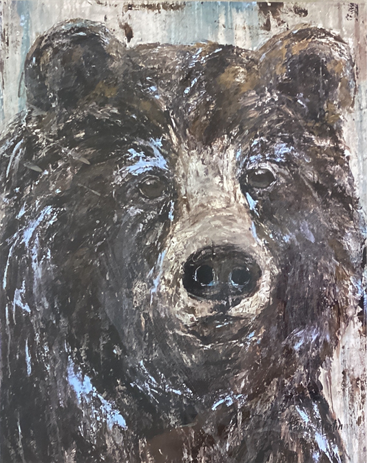 11x14 Sad Blue Bear