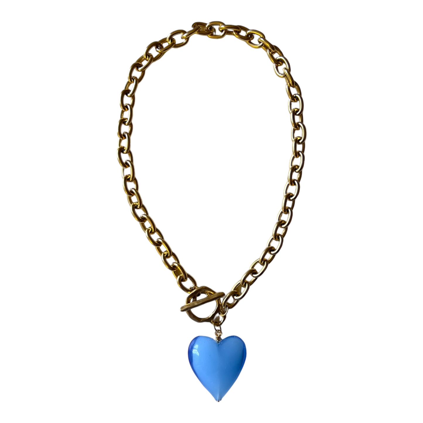 Amore Murano Glass Heart Necklace: Peach Pink