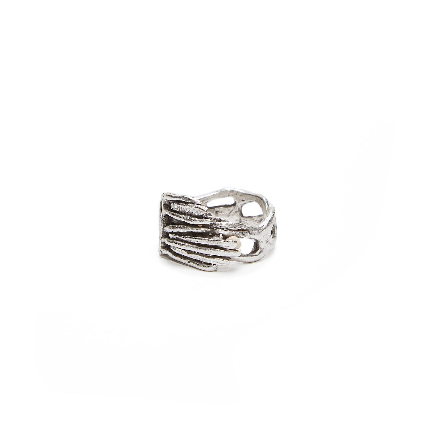 Handmade Brass Ring In Silver Plated - 6866