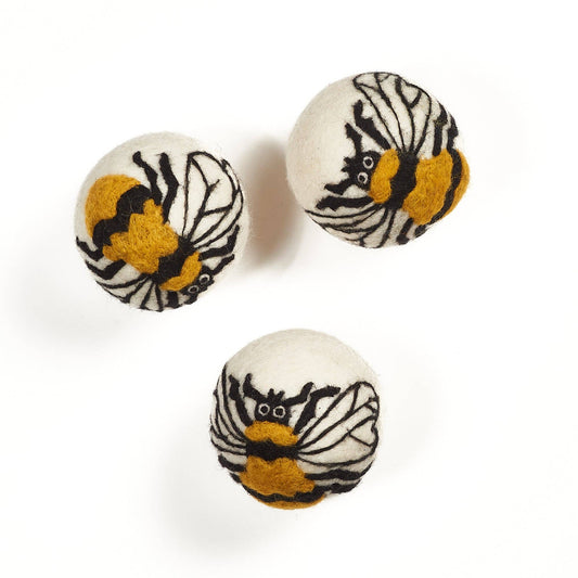 Wool Dryer Balls - Set of 3 Bumblebee: Yellow