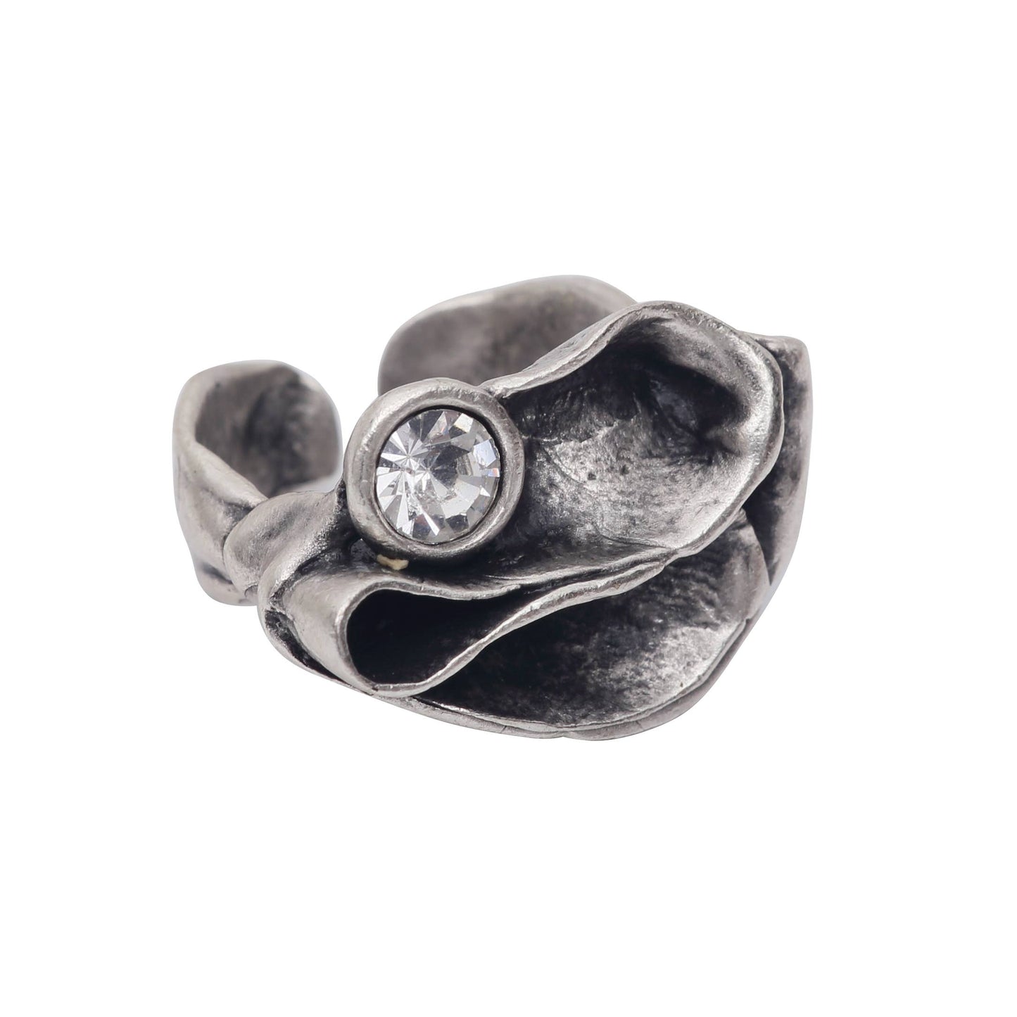 Handmade Clear Crystal Brass Ring - 6990
