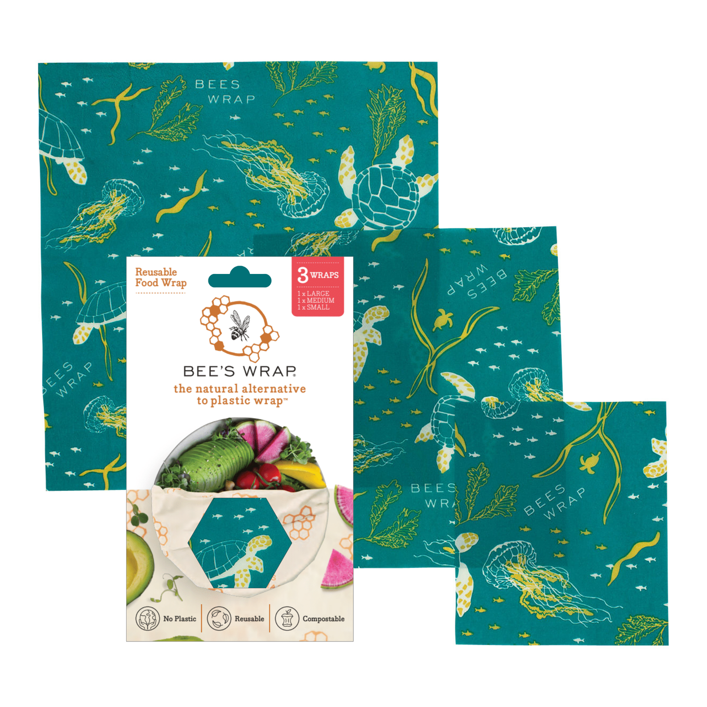 Bees Wrap 3 Pack - Oceans