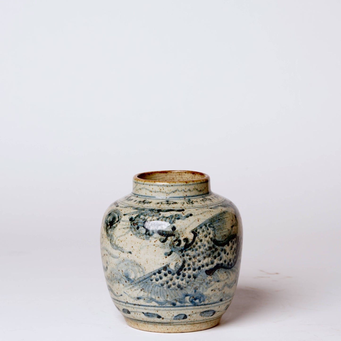 Rustic Porcelain Phoenix Small Round Vase