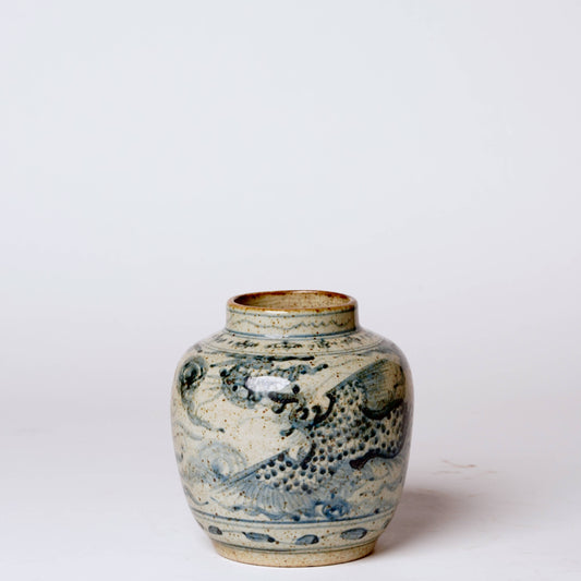 Rustic Porcelain Phoenix Small Round Vase
