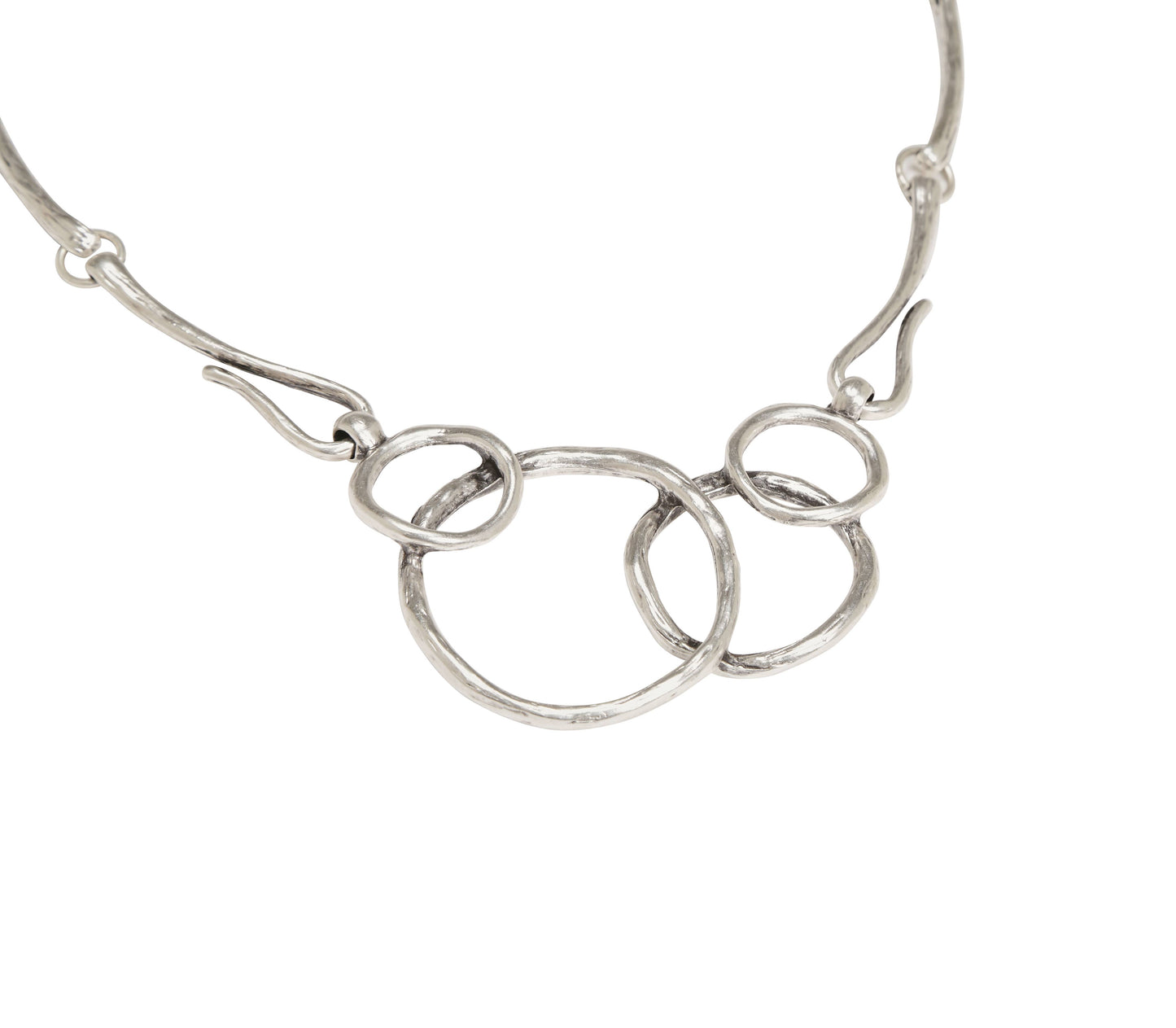 Handmade Hoops Pewter Necklace - NN3539