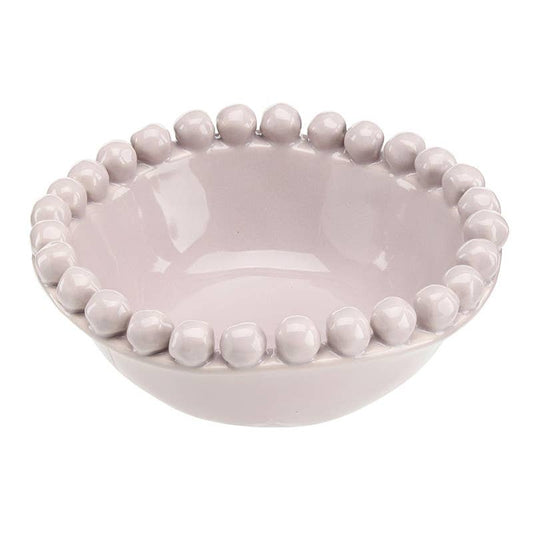 Ceramic Beaded Bowl - Small - Lilac Ash: 5" Dia x 2" H