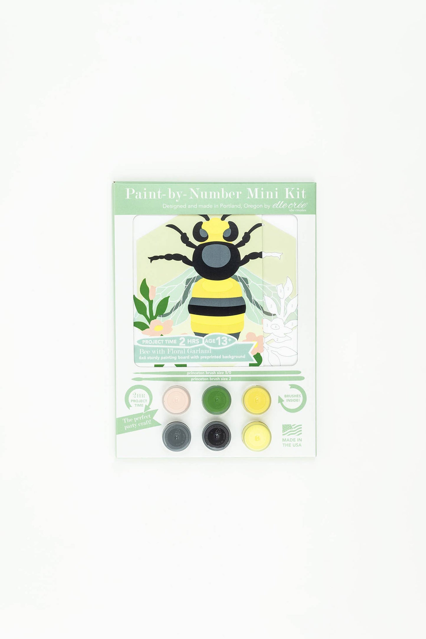 Bee with Floral Garland MINI Paint-by-Number Kit