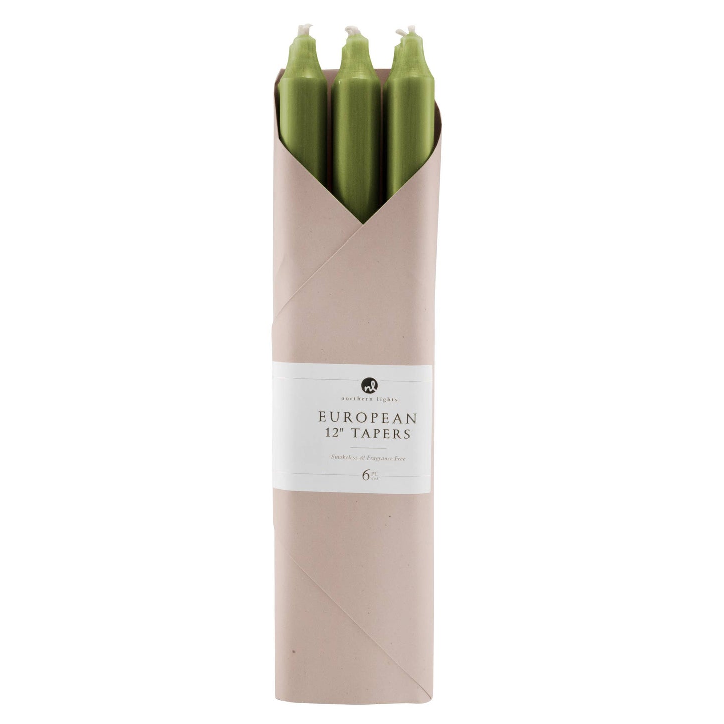 12" Taper Candles - 6pc Gift Pack: Pistachio