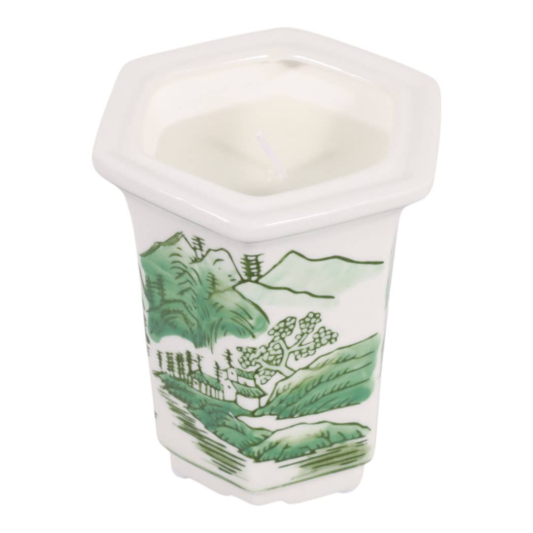 Scented Candle - Sage & Eucalyptus Green Ceramic, 6 Oz