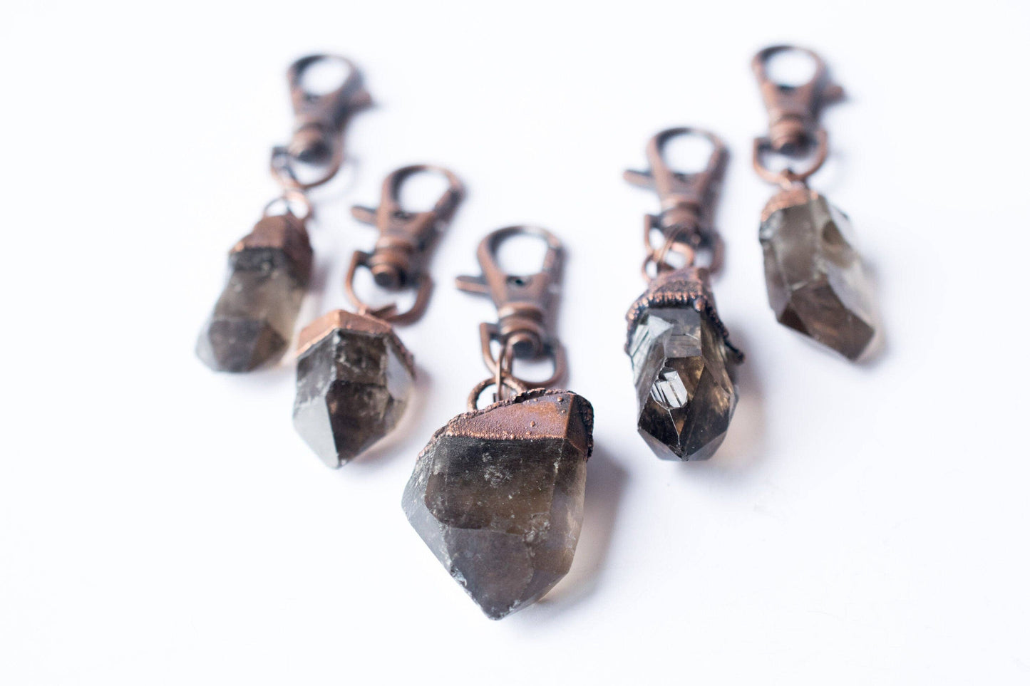 Smokey Quartz Crystal Keychain