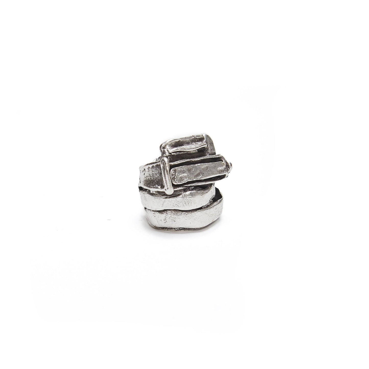 Handmade Brass Ring In Silver Plated - 6859