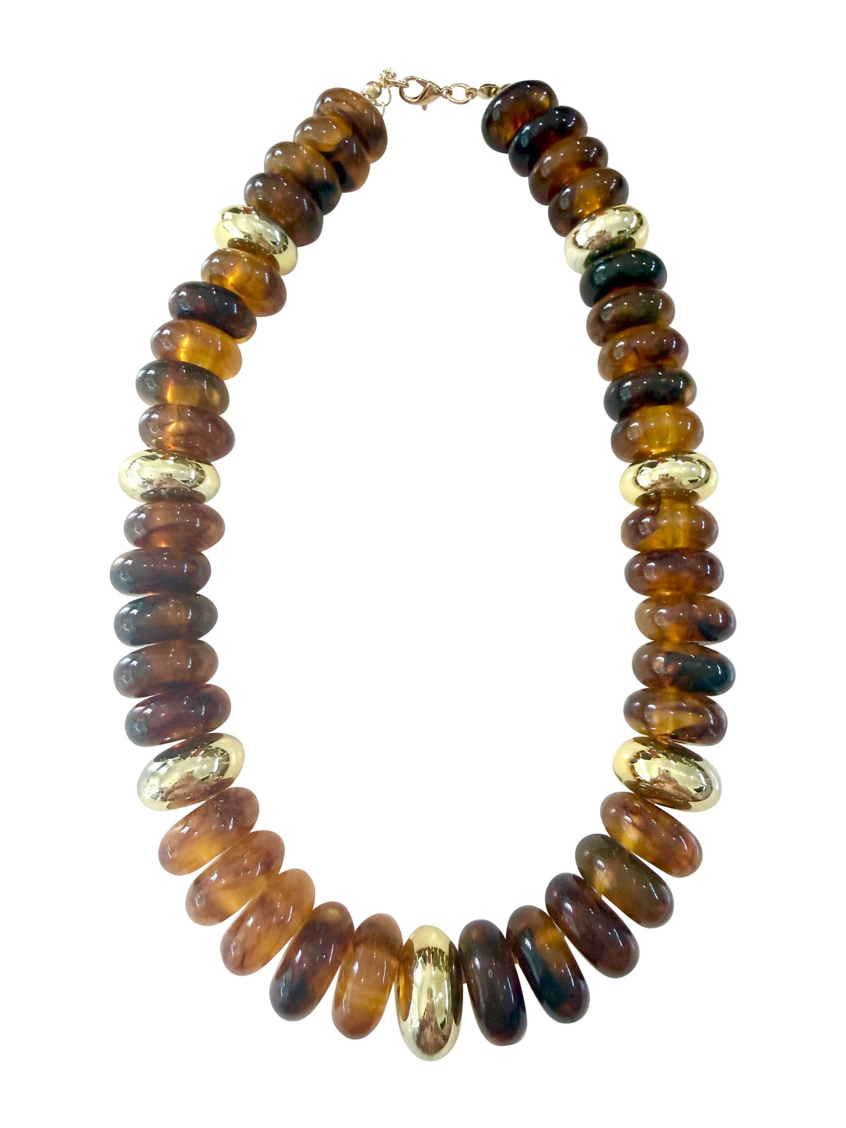 Rowell Beaded Disc Necklace- Tortoise