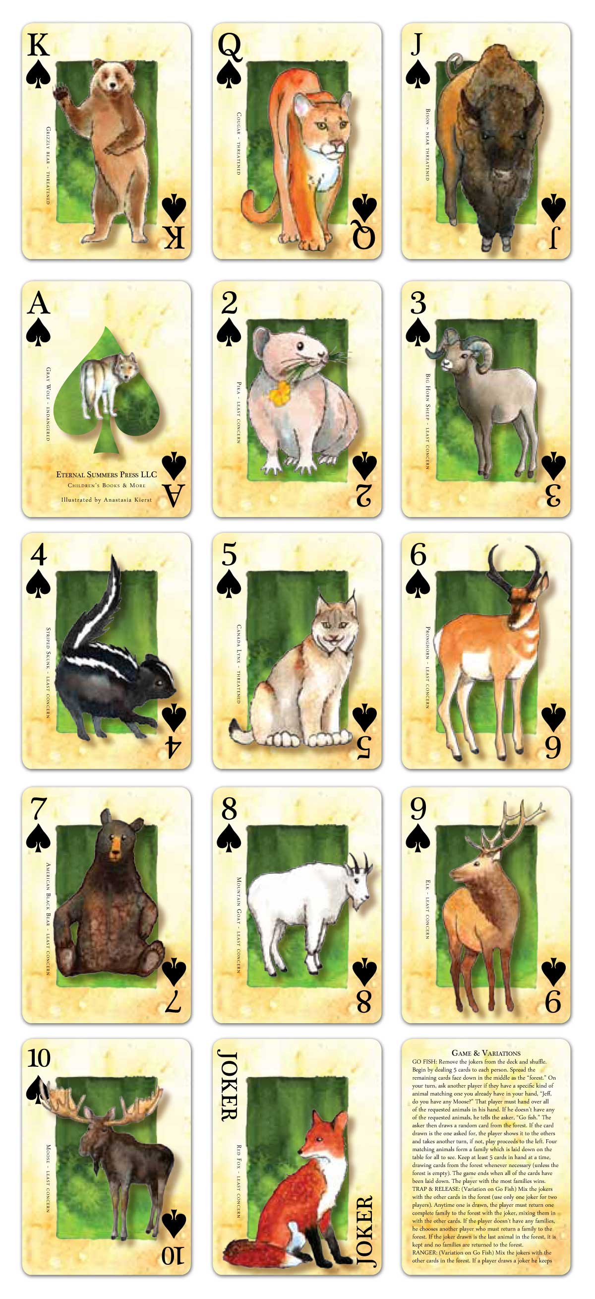 Mountain Mammals Playing Cards Poker Deck