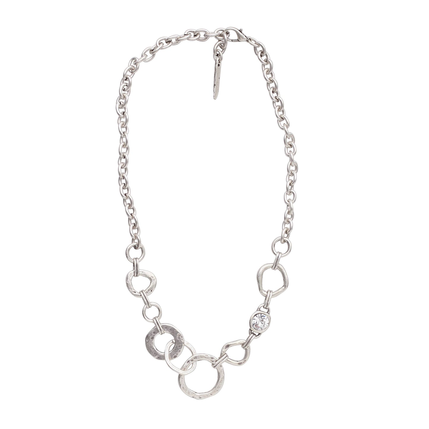 Handmade Crystal Pewter Necklace - 3987