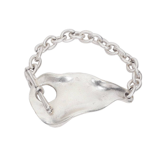 Handmade Pewter Link & Chain Bracelet - 2915