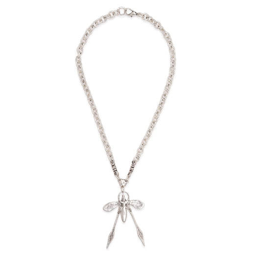 Handmade Crystal Pewter Necklace - 3992