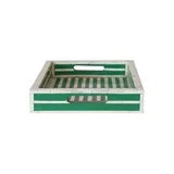 Inlay bone and resin tray with handles