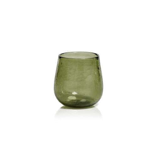 ARTISAN HAMMERED HIGHBALL GLASS- GREEN