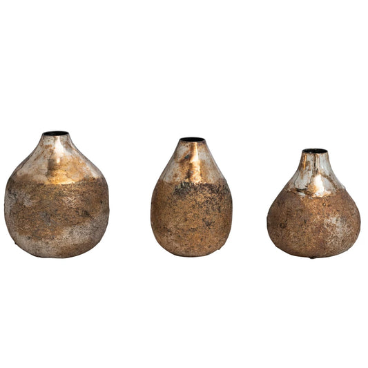 Burnt Gold Metal Vases